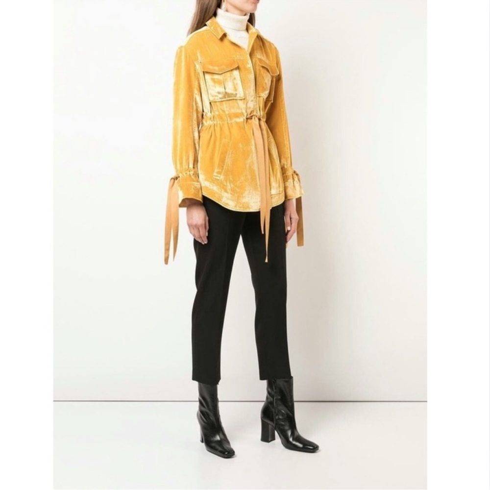 Cinq à Sept Mathieu Velvet Utility Jacket in Sunflower, Size‎ Medium, EXCELLENT - Picture 16 of 17